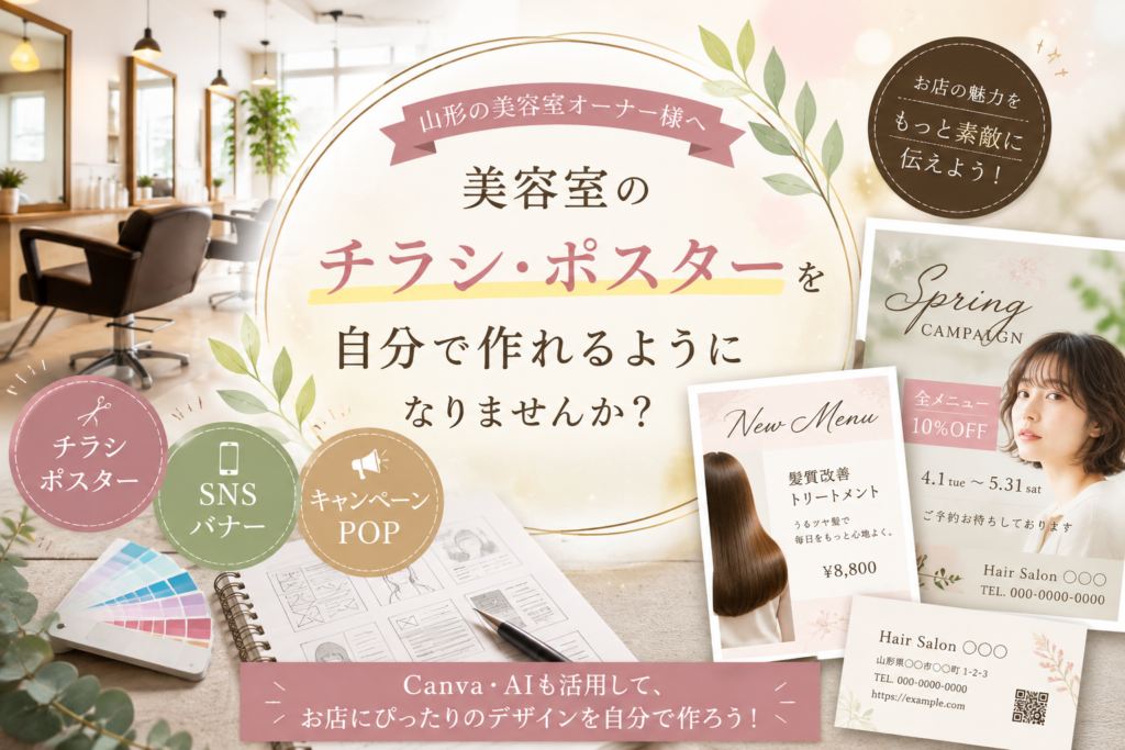 美容室のチラシ・ポスターを自分で作ろう！山形の美容室におすすめのデザイン活用法