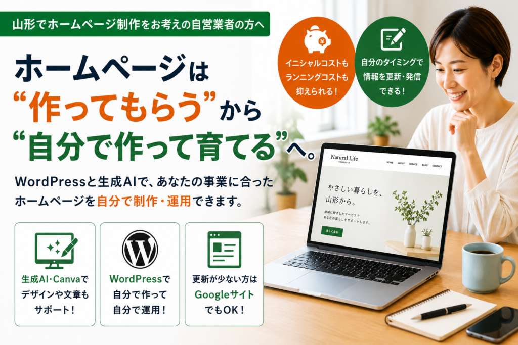 山形でホームページ制作｜自分で作って自分で運用できるホームページを