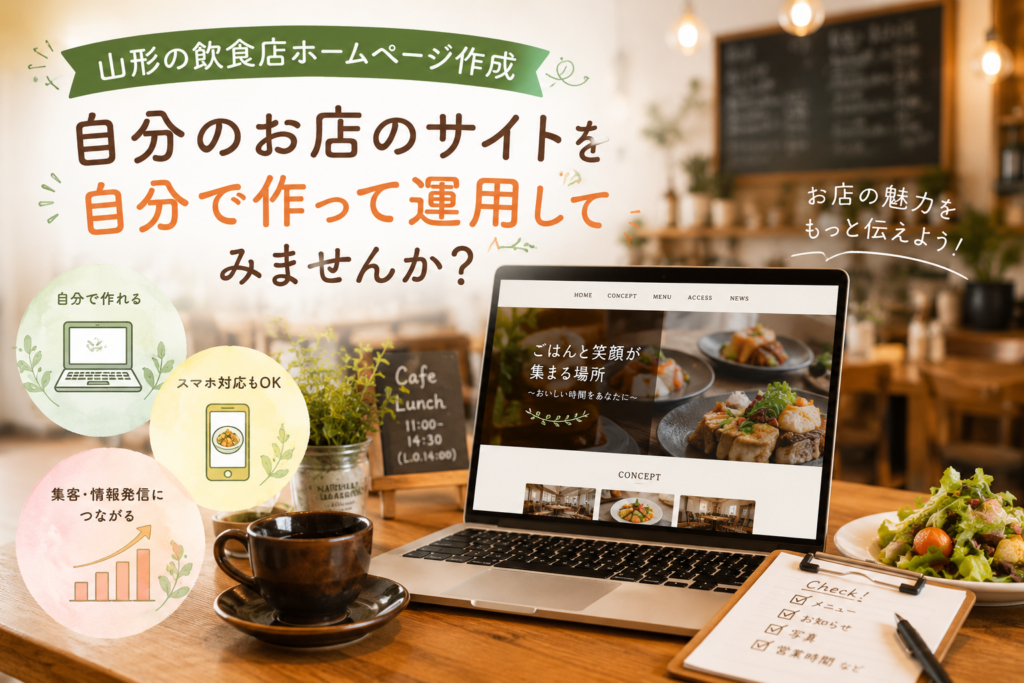 山形の飲食店ホームページ作成｜自分のお店のサイトを自分で作って運用してみませんか？