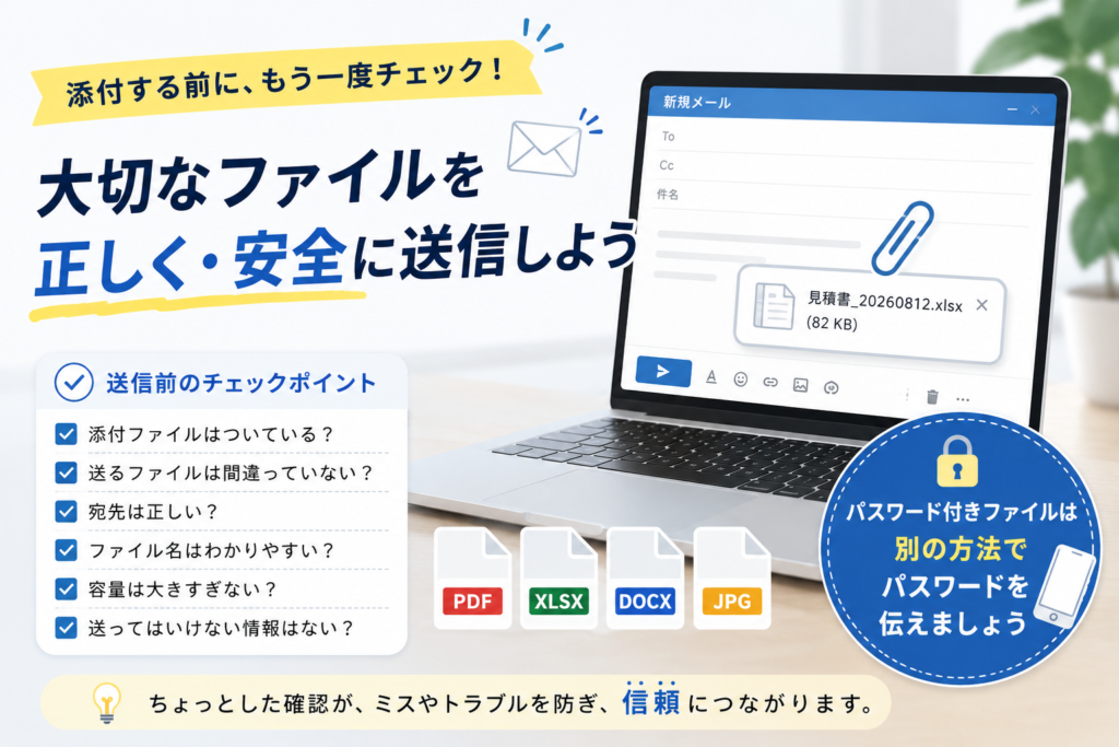 メールにファイルを添付する方法は？送信前に確認したい注意点も解説