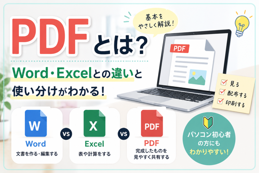 PDFとは？Word・Excelとの違いや使い分けを初心者向けに解説