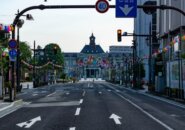 花笠まつり当日の文翔館